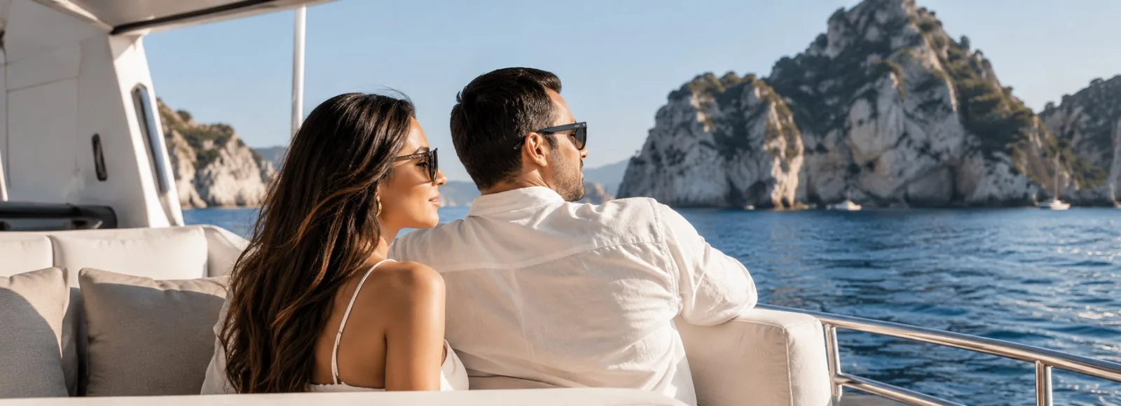 Couple enjoying a FAM Tours charter